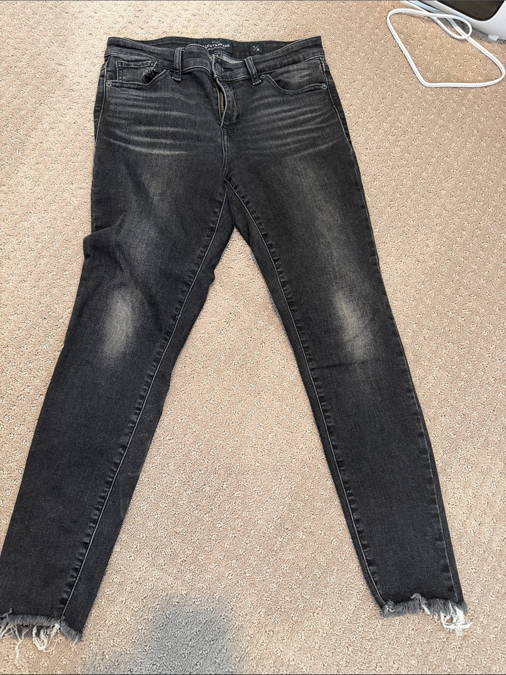 Lucky Brand Ava Skinny Black Washed Skinny Jeans Size 6/28